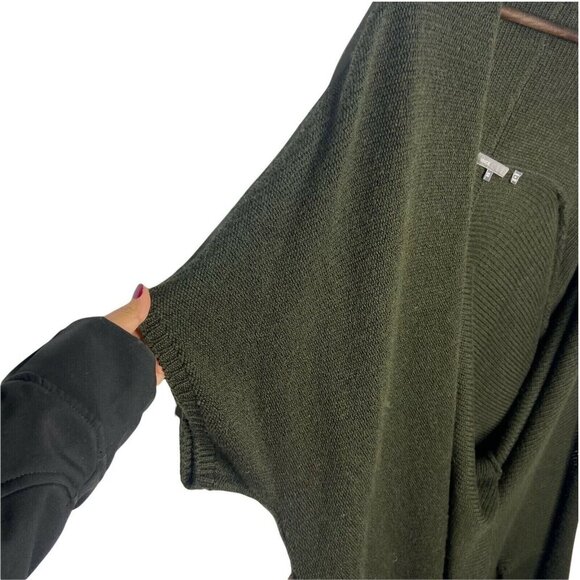 Vince Cardigan Womens XS Green Open-Front Shawl Collar with Pockets Llama Wool - Picture 8 of 10